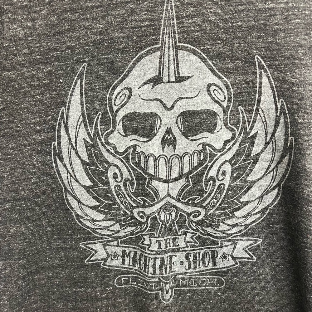 Alternative Apparel Graphic Screen Tee Shirt Skull Machine Shop Size M - Picture 3 of 10